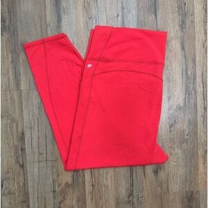 Fabletics PureLuxe Red Leggings Women's 4X‎ High Rise Stretch Activewear
